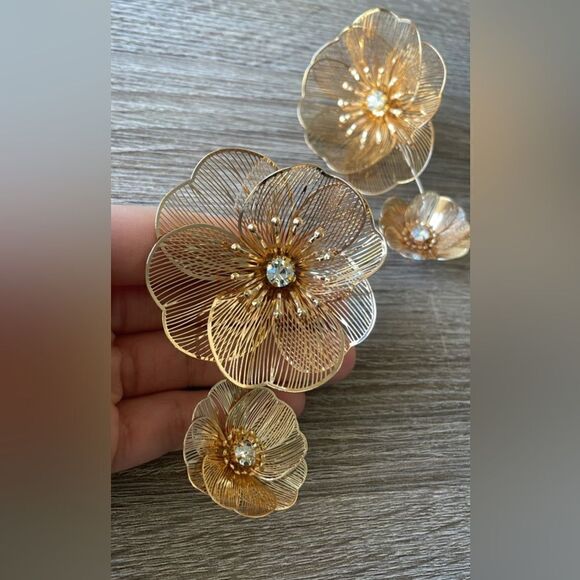 Bohemian flower earrings A168 - Picture 4 of 6